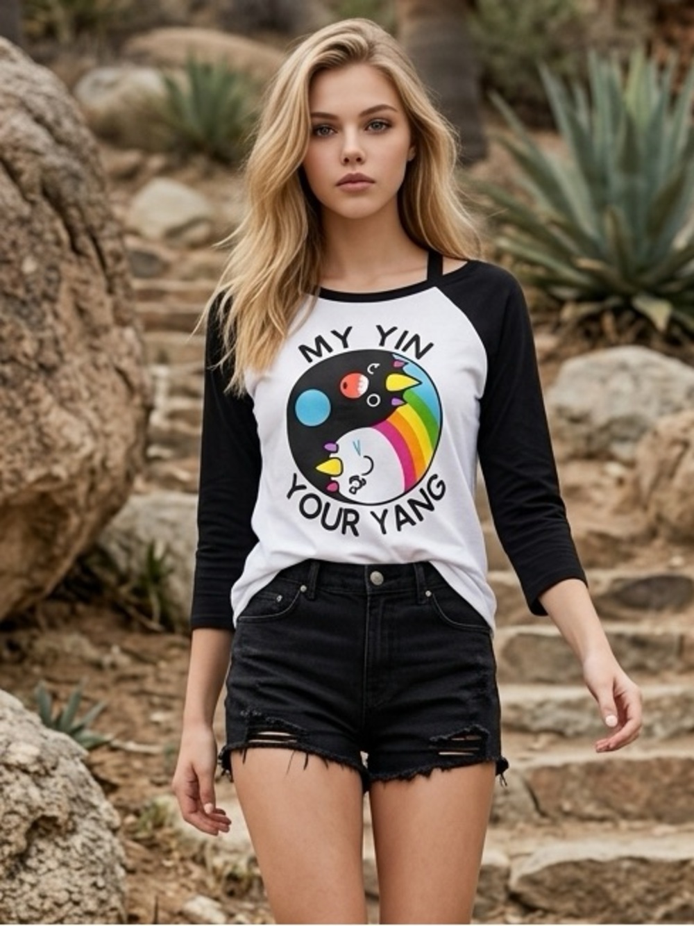 NWT SoSoHappy x Iron Fist White Raglan Graphic Tee My Yin Your Yang - Size L